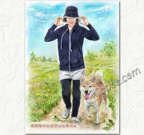 画像7: ペットちゃんと一緒の似顔絵 (7)