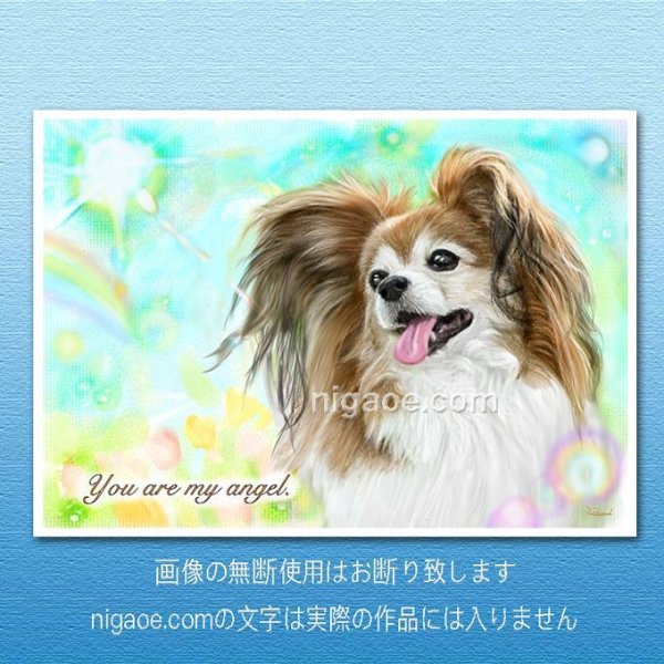 画像2: パピヨンちゃんのイラストポスター  送料185円 (2)