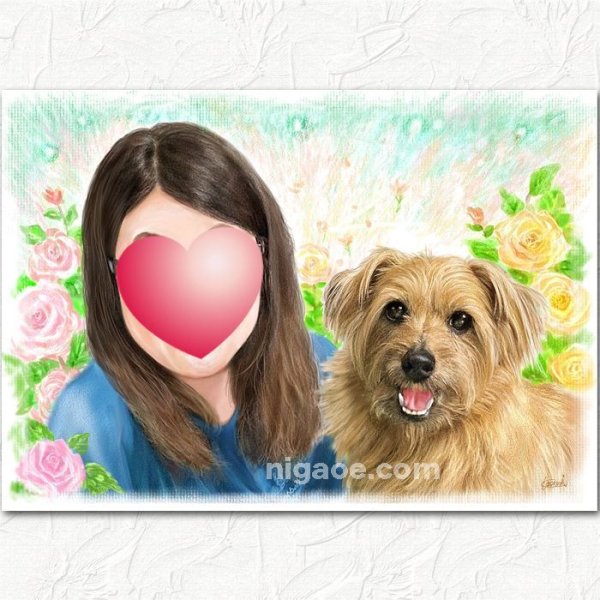 画像10: ペットちゃんと一緒の似顔絵 (10)