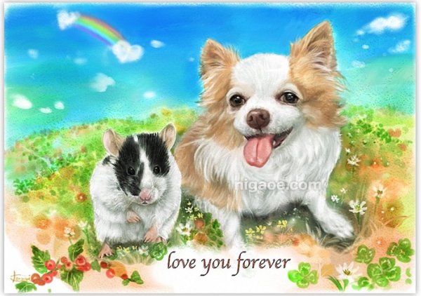 画像30: ペットの似顔絵 リアルコース(フレーム無し) (30)