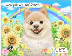 ペット似顔絵  メモリアル 虹の橋  (額入り) 