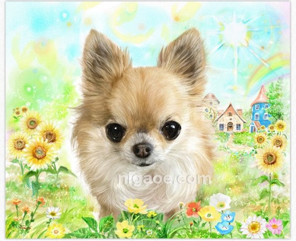 ペット似顔絵(額入り)