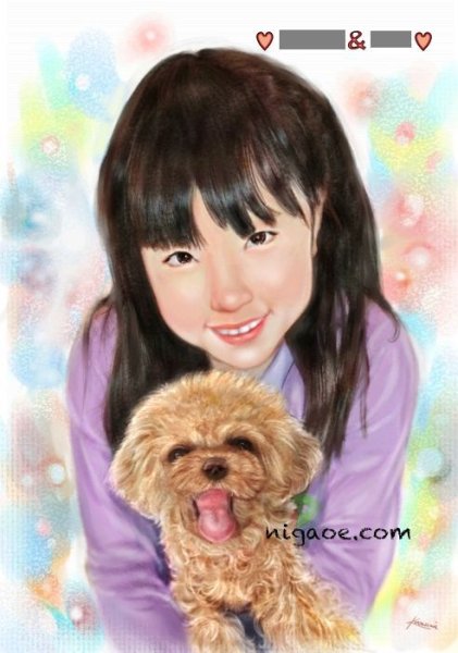 画像9: ペットちゃんと一緒の似顔絵 (9)