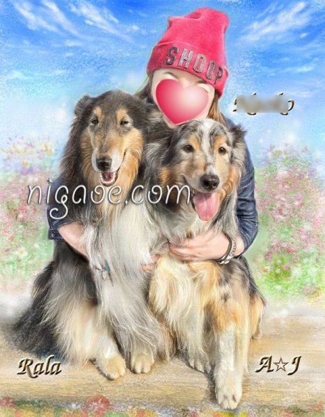 画像8: ペットちゃんと一緒の似顔絵 (8)