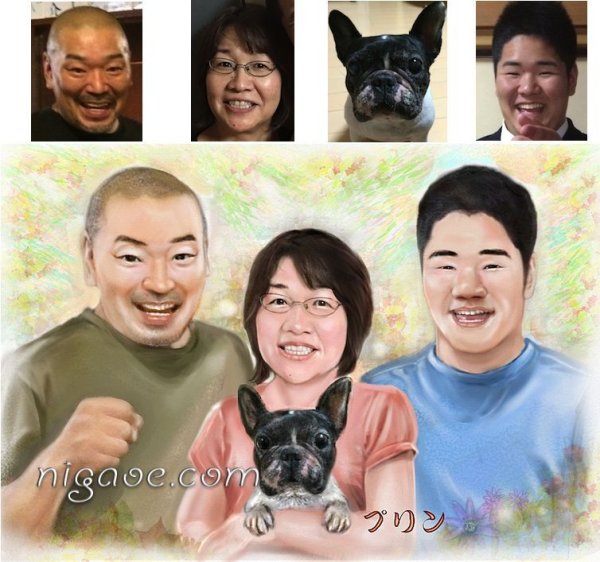 画像6: ペットちゃんと一緒の似顔絵 (6)