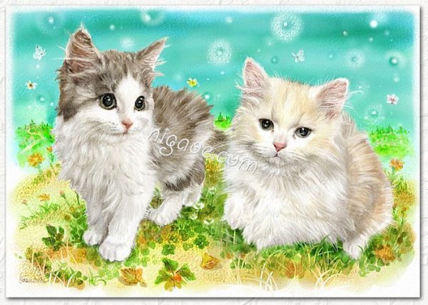 画像4: ペット似顔絵(額入り) L版、2L版 (4)