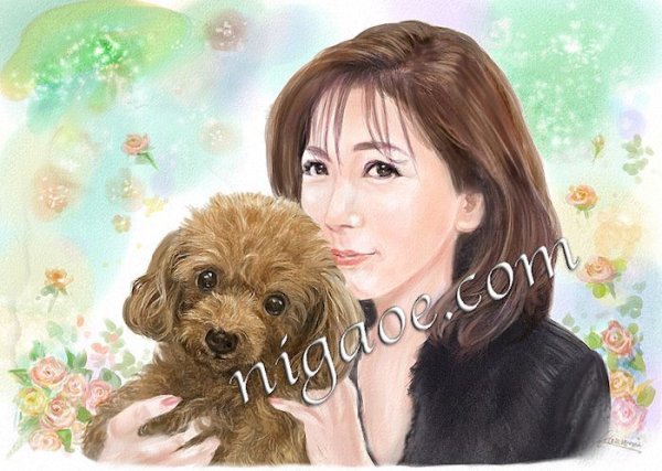 画像5: ペットちゃんと一緒の似顔絵 (5)