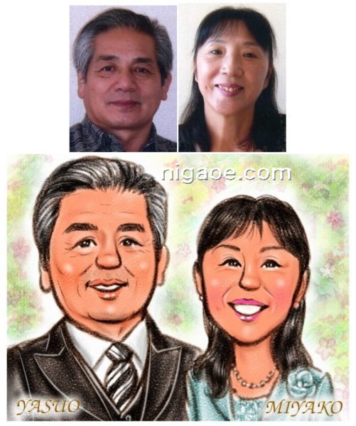 画像8: ご両親の似顔絵 パステルタッチコミック 手直し無料 (8)