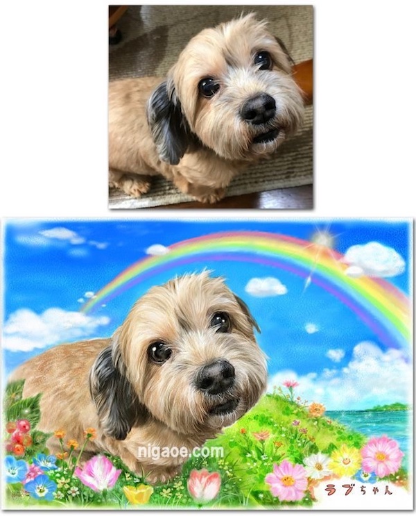 ペット似顔絵ミックス犬