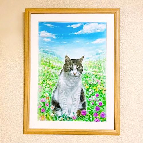 猫の似顔絵額入り2