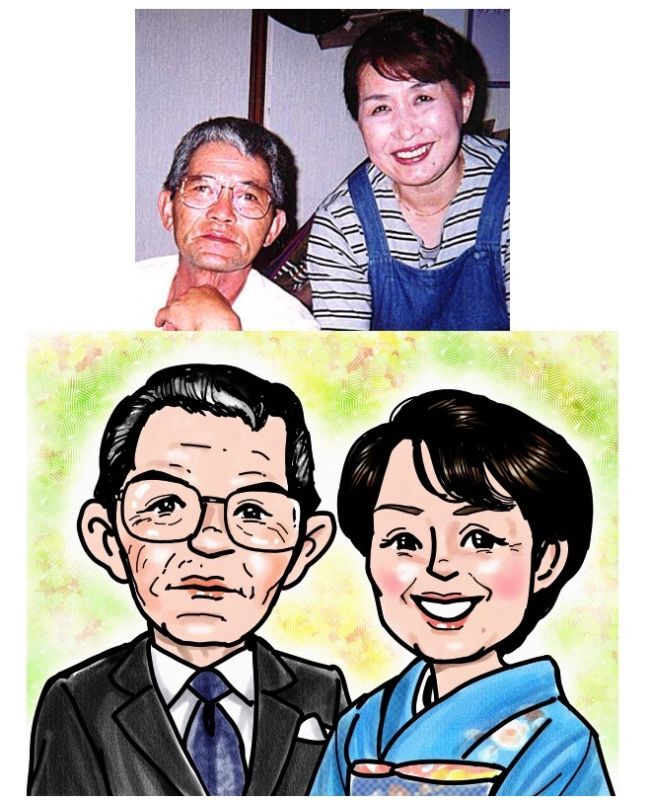 両親の似顔絵コミック