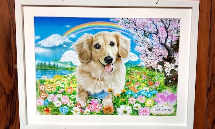 お客様から頂いたペット似顔絵の写真